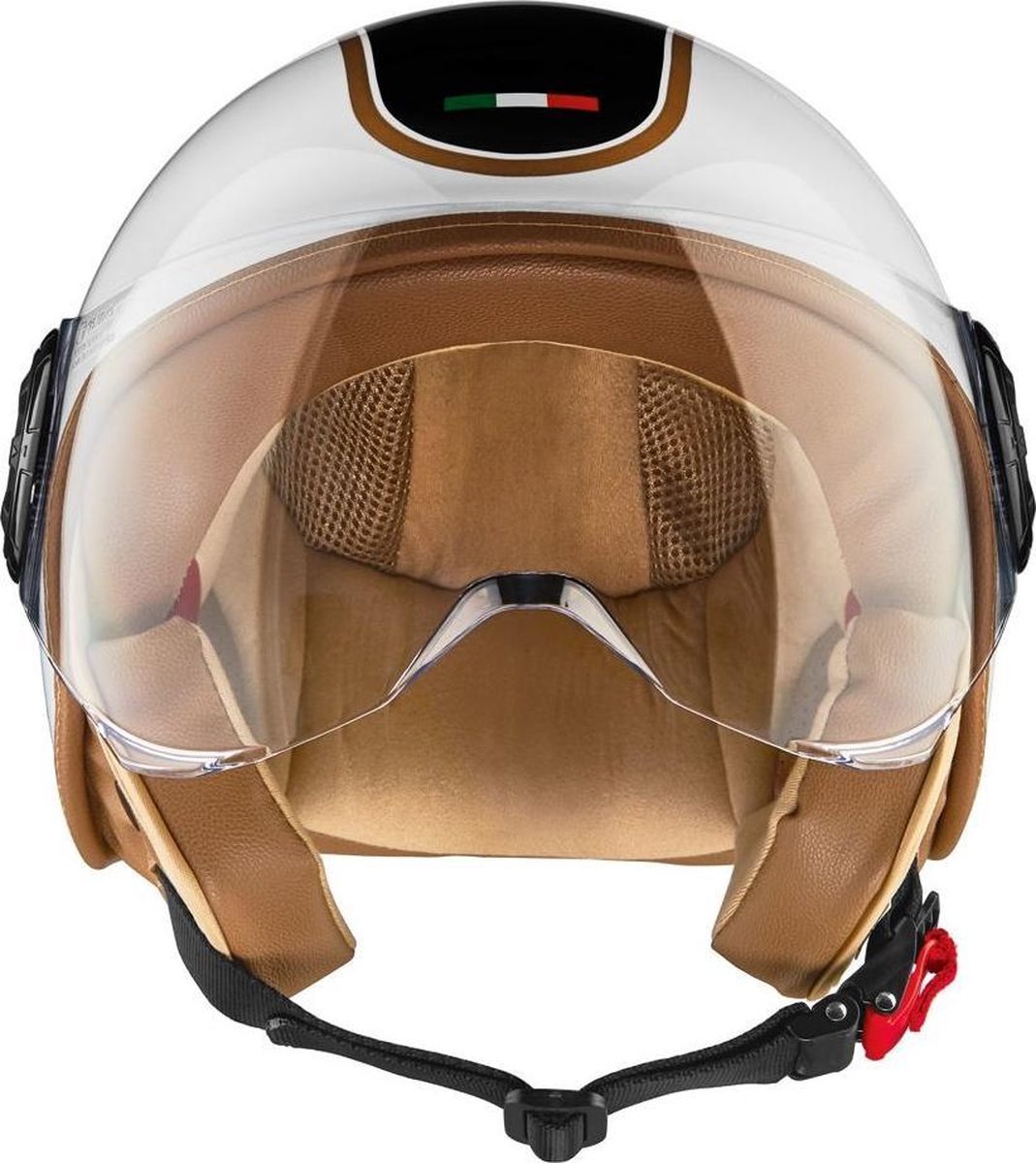 Mysterieus was ruw Witte Motor Helm - Scooterhelm - retro scooterhelm - Jethelm - Scooterhelm  Wit -... | bol.com