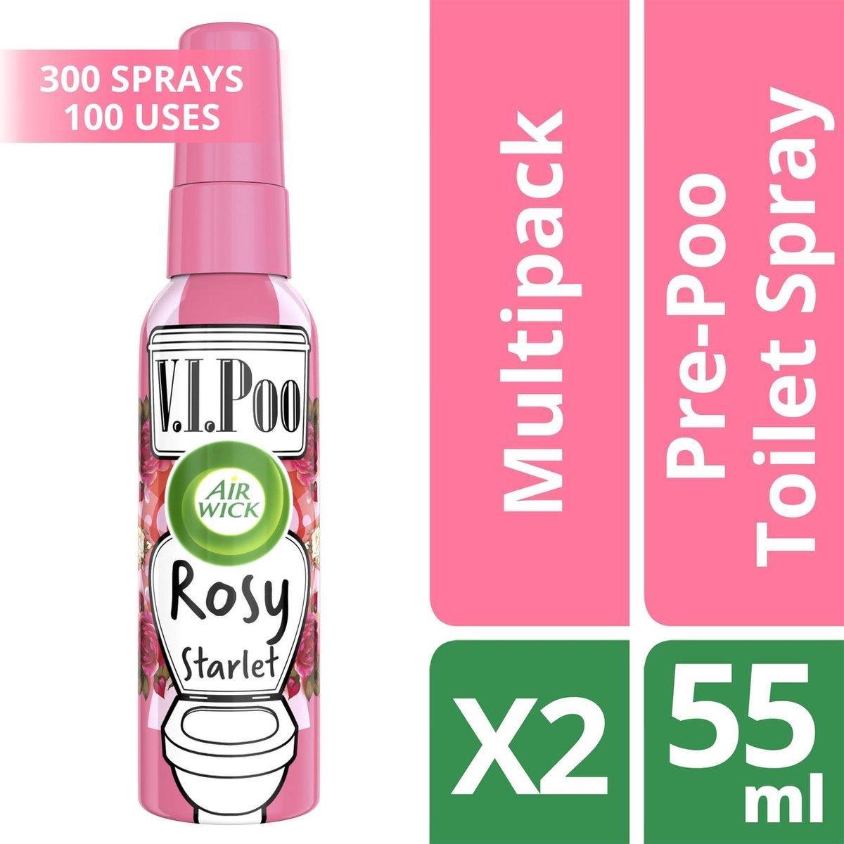 Air Wick ViPoo Rosy Starlet Désodorisant - Spray Toilettes - 2x55ml