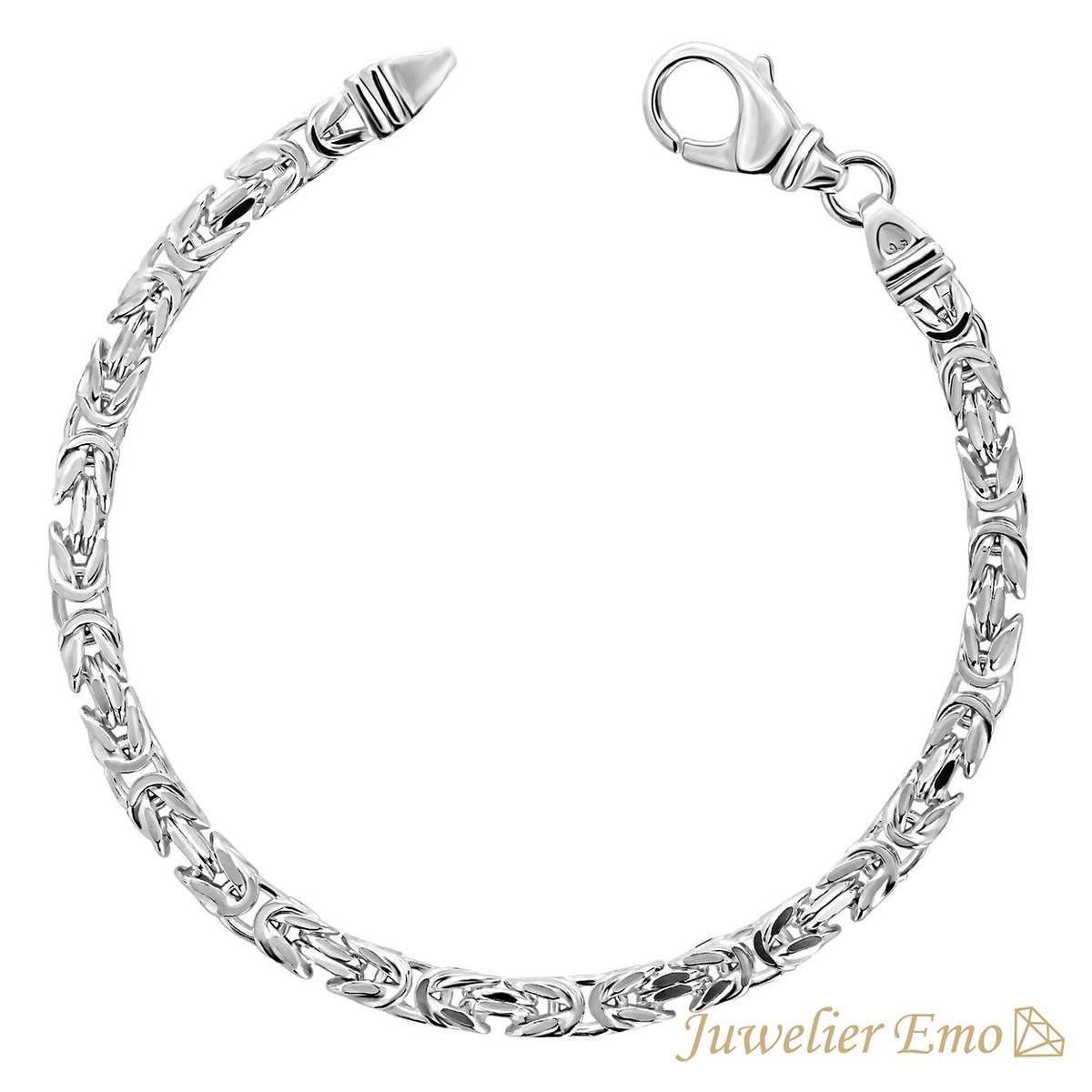 Armband Zilver – Vierkante Koningsarmband Zilver – Dikte 4,5 mm – Lengte 17 CM - LARGE