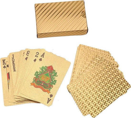 Verval bloed verbannen Game Dek Goudfolie Poker Set Plastic Magic Card Waterdicht Kaarten Magic  24K Gold... | bol.com