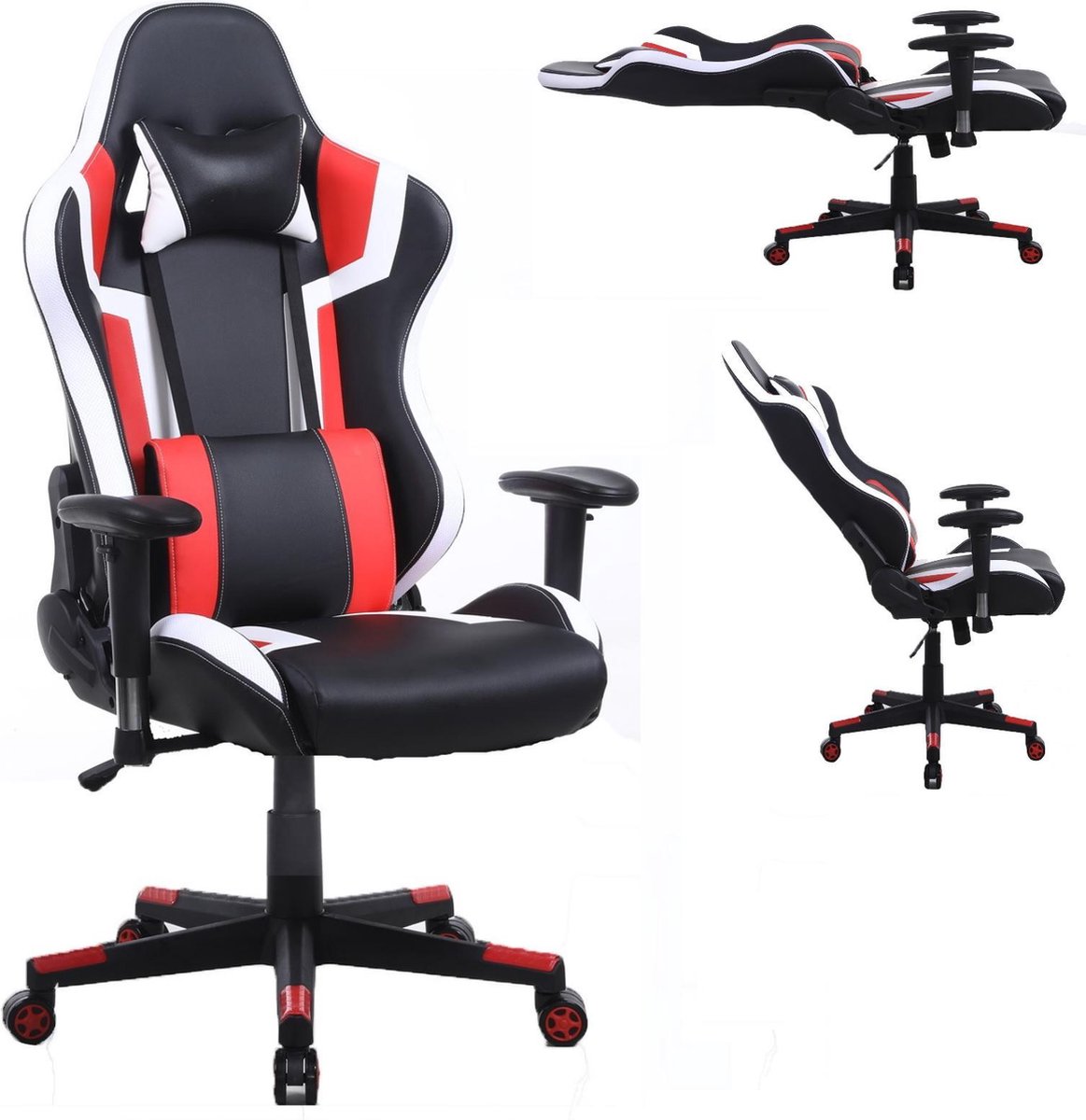 Gamestoel Tornado Gamingstoel Ergonomisch Zwart Rood - afbeelding 3