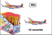 48x Zweef vliegtuigjes in display 12 Assortie -  schoenkado uitdeel kado thema feest festival