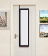 lange deur spiegel hangend | deurspiegel | Grote Hangende Visagie passpiegel Met Lijst & Deurhaak | zwart frame