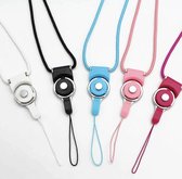 Keycord -  Telefoon Hoes Hanger - Sleutelhanger - Mobiele Telefoon Hanger - Badge Hanger - Pasjes Hanger - Nekkoord - Zwart - roze - rood - blauw