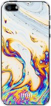 iPhone SE (2016) Hoesje Transparant TPU Case - Bubble Texture #ffffff