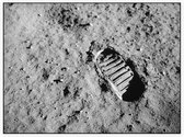 Astronaut footprint (voetafdruk op maanoppervlak) - Foto op Akoestisch paneel - 80 x 60 cm