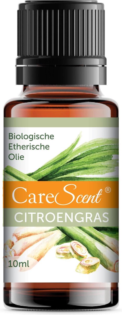 Goedkoopste CareScent Citroengras Olie (Biologisch) - Etherisch - Aromatherapie - Essentiële Olie - Geur Aroma Diffuser - 10 ml