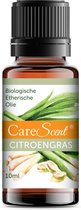CareScent Biologische Citroengras Olie | Essentiële Olie voor Aromatherapie | Etherische Olie | Aroma Diffuser Olie Bio - 10ml