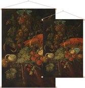 Stilleven met vruchten en een kreeft, Jan Davidsz. de Heem - Foto op Textielposter - 40 x 60 cm