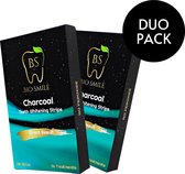 Biosmile Charcoal Teeth Whitening Strips DUO-PACK - Tanden Bleken - Witte Tanden - Natuurlijke Bleek strips - 100% Biologisch - Pijnloos - Direct Resultaat