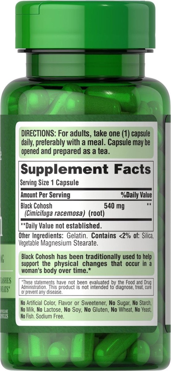 Bol Com Puritan S Pride Black Cohosh 540 Mg