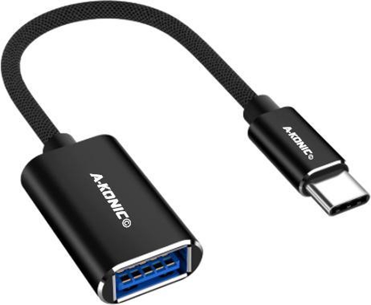 A-konic USB-C naar USB 3.0 Adapter - USB A OTG kabel - universeel - voor o.a. Apple,Samsumg, Windows - A-Konic