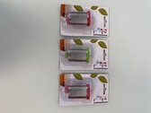 Theezeef in houder (diverse kleuren) - set van 3 stuks (kunststof/metaal)