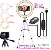 HiCHiCO® Smartphone Tripod Camera Statief Stabilazer Inclusief Bluetooth Afstandsbediening, GoPro Adapter en Houder Geschikt voor Camera, Smartphone en GoPro