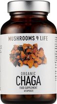 Mushrooms4Life / Chaga Paddestoel Biologisch – 60 caps