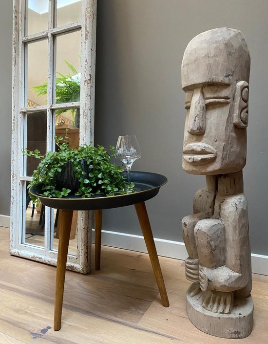 Vrijgevigheid Deens Overeenstemming Stoer massief houten decoratie beeld 'Asmat' 80cm hoog Lumbuck | Sfeer  Paaseiland beeld | bol.com
