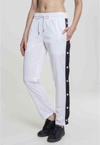 Urban Classics Dames joggingbroek -L- Button Up Track Wit/Zwart