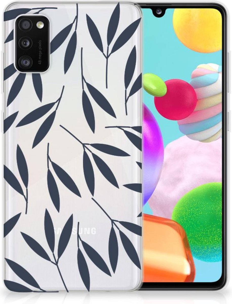 Samsung Galaxy A41 TPU Case Leaves Blue