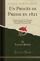 Un Proces de Presse En 1821