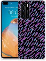 Housse TPU Silicone Etui pour Huawei P40 Coque Téléphone Plumes Couleur