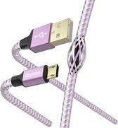 Hama Oplaad-/gegevenskabel Reflective Micro-USB 1,5 M Lavendel