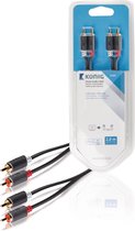 Stereo audio cable 2x RCA male - 2x male 2.00 m grey