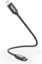 Hama Snellaad-/gegevenskabel, USB-C - Lightning, 0,2 m, zwart
