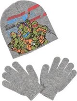 Teenage Mutant Ninja Turtles - Winterset - Muts & Handschoenen - Model "Stop Our Enemy Kraang!" - Grijs - 52 cm