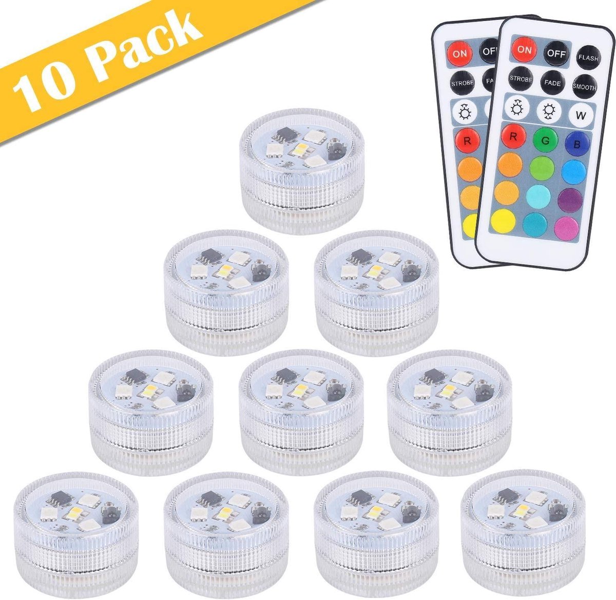 Onderwater /zwembad mini LED-licht (10 stuks), ALED LIGHT 13 kleuren RGB  meerkleurige