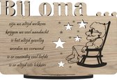 Bij oma … Houten kaart voor oma's verjaardag - wenskaart van hout  voor oma