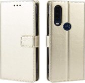 Motorola Moto One Action hoesje book case goud