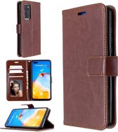 Huawei P40 hoesje book case bruin