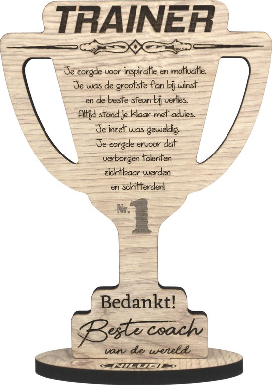 Trainer bedankt - originele houten wenskaart - kaart van hout - wenskaart -  Beste... | bol.com