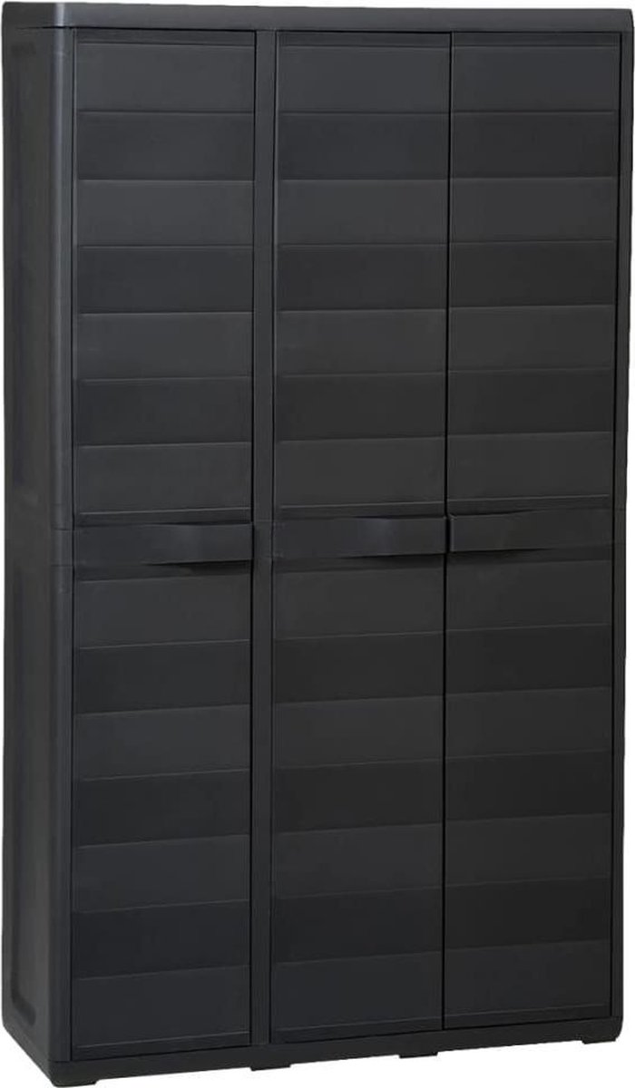vidaXL Tuinkast met 4 schappen zwart VDXL_43700