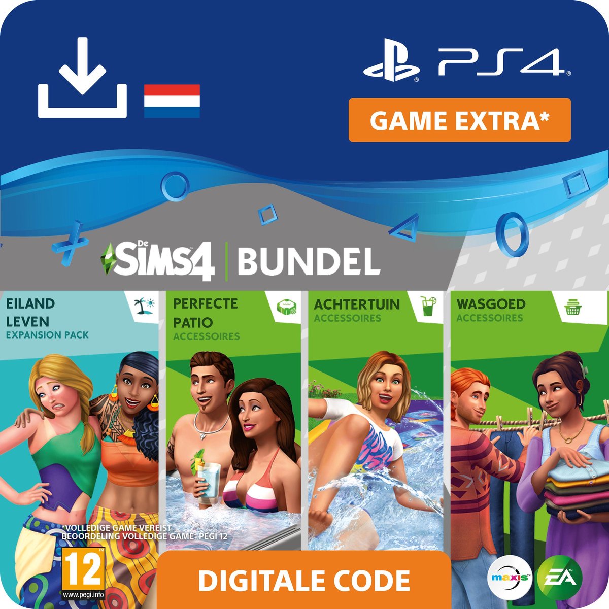 De Sims 4 - uitbreidingsset - Buitenpret Bundel - NL - PS4 download - Sony digitaal