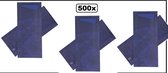 500x Bestekzakjes Donkerblauw met donkerblauw servet - bestek festival restaurant thema feest tafel dekken chic gala huwelijk