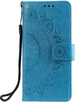 Shop4 - Samsung Galaxy S20 Hoesje - Wallet Case Mandala Patroon Blauw