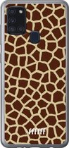 Samsung Galaxy A21s Hoesje Transparant TPU Case - Giraffe Print #ffffff