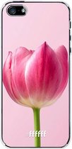 iPhone SE (2016) Hoesje Transparant TPU Case - Pink Tulip #ffffff