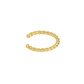 Ear cuff gedraaide bolletjes- goud - dames - cadeau voor vrouw - neppe piercing