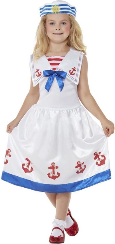 Smiffys Kinder Kostuum -Kids tm jaar- High Seas Sailor Wit