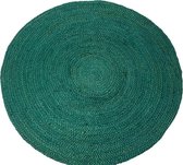 Rocaflor-Vloerkleed-jute-rond-emerald groen-150cm