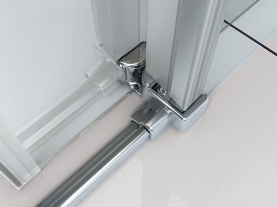 Cabine de douche Wiesbaden Carrée Porte coulissante 90x90x200cm Anti-calcaire Verre clair Chrome Profil 8mm Verre de sécurité Facile à nettoyer