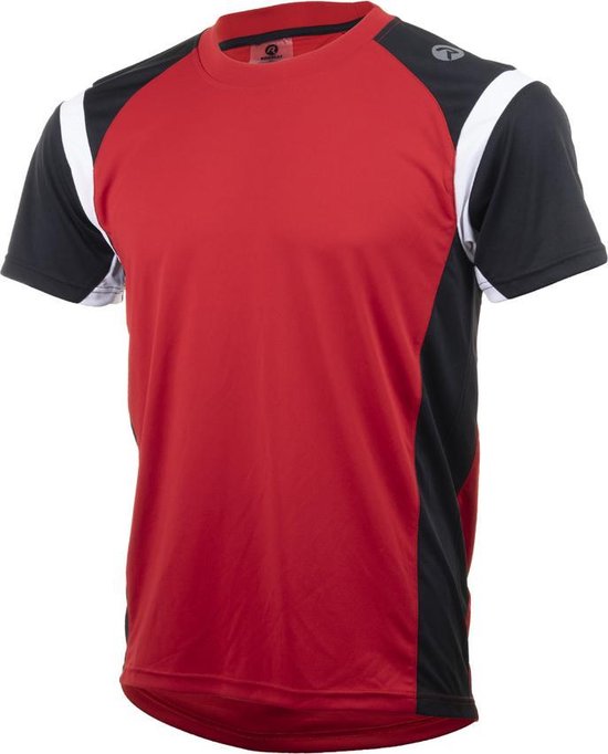 Rogelli Dutton Sportshirt - Korte Mouwen - Heren - Rood, Zwart, Wit - Maat S