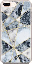 iPhone 8 Plus/7 Plus hoesje siliconen - Marmer blauw | Apple iPhone 8 Plus case | TPU backcover transparant