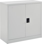 Kantoorkast metaal met slot sleutels 90x40x90 cm lichtgrijs