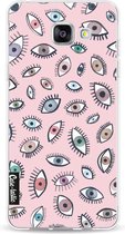 Casetastic Samsung Galaxy A5 (2016) Hoesje - Softcover Hoesje met Design - Eyes Pink Print