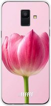 Samsung Galaxy A6 (2018) Hoesje Transparant TPU Case - Pink Tulip #ffffff