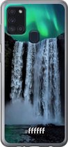 Samsung Galaxy A21s Hoesje Transparant TPU Case - Waterfall Polar Lights #ffffff