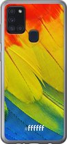 Samsung Galaxy A21s Hoesje Transparant TPU Case - Macaw Hues #ffffff
